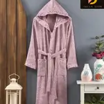 Unisex bathrobe with hood, belt and two pockets-Dream Room